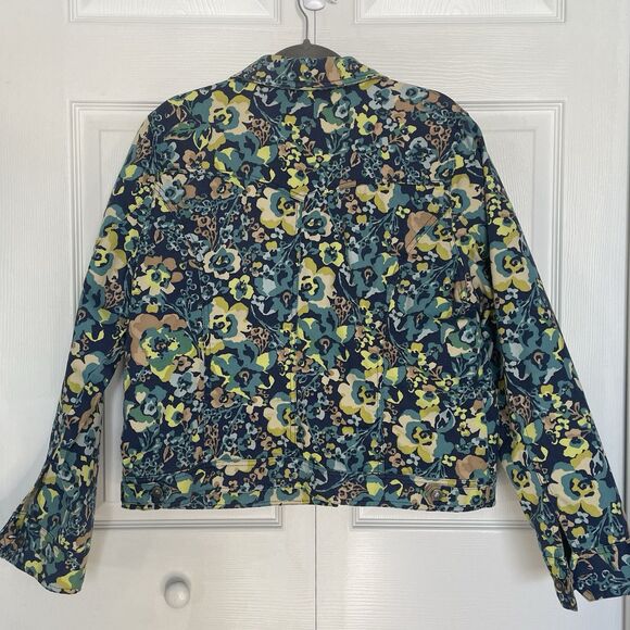 Liz Claiborne Floral Denim Jacket Women’s Size XL - Picture 6 of 12
